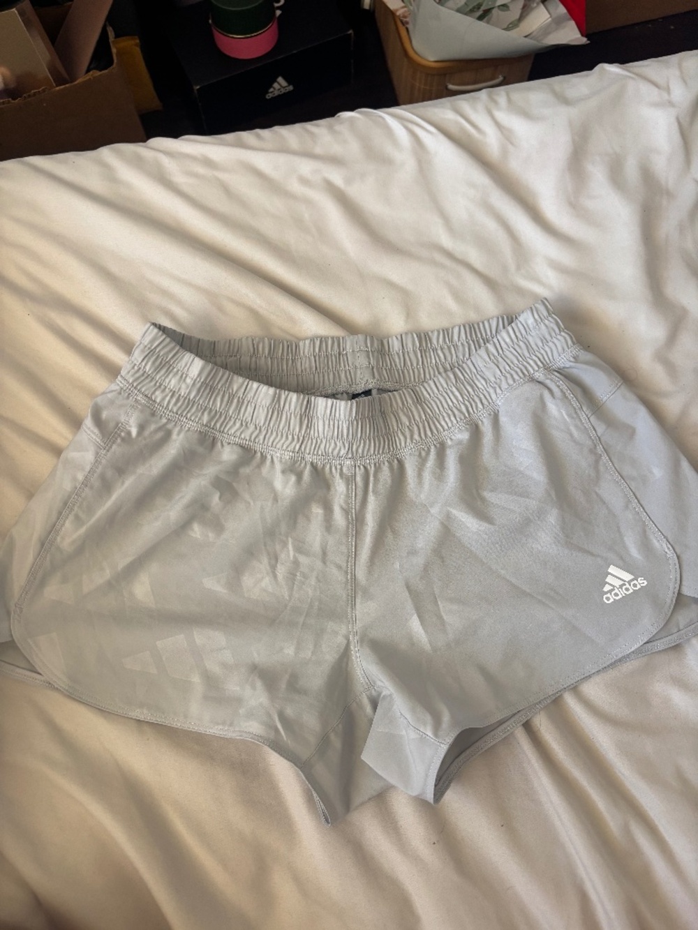 Gray adidas shorts
